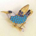 Gemset Bird Clip Brooch Paris