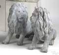 Pair of lead lion figures mid 19th c