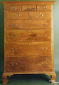 Fine Lancaster County Pennsylvania Chippendale figured walnut tall chest ca 1770