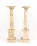 Pair of Gilt Bronze Mounted Marble Pedestals