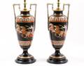 Pair of Paris Porcelain NeoGrec Table Lamps