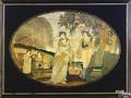 Philadelphia Folwell School silk embroidered and painted oval needlework picture ca 1800