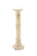 Tall Alabaster Fluted Column Pedestal 19th C