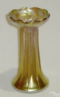 Tiffany gold iridescent glass vase
