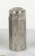 Continental silvergilt octagonal cylinder form grater
