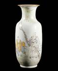 20th C Chinese Yi Tong Vase w Figural Scene