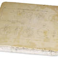 A Horological Printing Stone Fine and unusual printing stone engraved with diagrams of a Nicole Remontoir