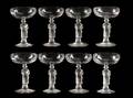 Set of 8 Bayel Figural Napoleon Champagne Sherbets