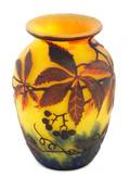 Muller Freres 4Color Cameo Art Glass Vase