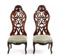 Pair of Belter Rosalie Slipper Chairs 19th C