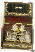 Victorian English black laqcuered cordial case ca 1850