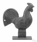 Large cast iron rooster windmill weight 19th c