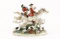 Early 20th C German Porcelain Fox Hunt Scene
