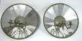 Pair of large circular tin and brass mirrored sconces 20th c