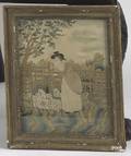 English silk on silk pictorial needlework early 19th c