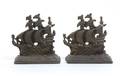 A Pair of American Bronze Book Ends