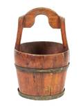 A Chinese Carved Wood Bucket