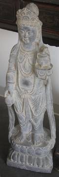 A Chinese Carved Stone Figure of Guanyin