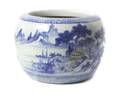 A Japanese Blue and White Ceramic Jardiniere