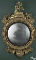 English or American carved giltwood girondole mirror ca 1780