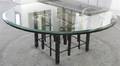 A Modernist Welded Steel and Glass Low Table