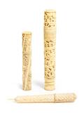 Three Victorian Ivory Bodkin Cases