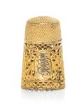 A George III Pinchbeck Filigree Thimble