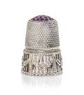 A German Silver and AmethystMounted Thimble