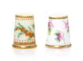 Two English Porcelain Thimbles