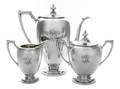 An American Silver ThreePiece Tea Set