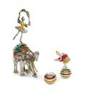 A Group of Silver and Enamel Circus Figures
