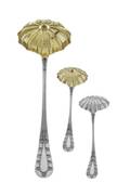 A Set of Three American ParcelGilt Silver Ladles