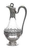 A French SilverMounted CutGlass Claret Jug