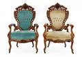 Pair of Rococo Revival Parlor Chairs Meeks