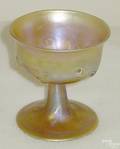 Tiffany favrile glass footed sherbet signed LCT