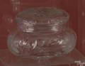 Three round cut glass dresser boxes