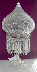 Onion dome cut glass lamp