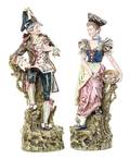 A Pair of Continental Majolica Figures