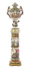 A Capodimonte Porcelain Urn on Stand