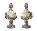 A Pair of Continental Painted Finials