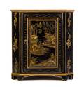 A Chinese Export Lacquered Corner Cabinet