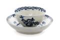 A Worcester Blue and White Porcelain Tea Bowl and Saucer