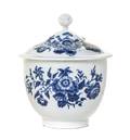 A Worcester Blue and White Porcelain Covered Sugar