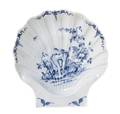 A Worcester Blue and White Porcelain Shell Form Dish