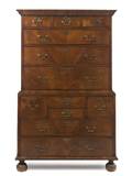 A George II Walnut Chest on Chest