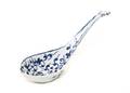 A Worcester Blue and White Reticulated Porcelain Rice Spoon
