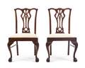 A Pair of Chippendale Style Mahogany Side Chairs