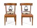 A Pair of Regency Lyre Back Side Chairs