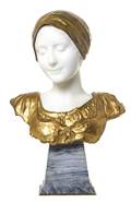 A Continental Gilt Bronze and Marble Bust