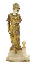 A French Gilt Bronze Ivory and Alabaster Figure